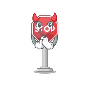 Şeytan işareti maskot şekli ile durdurmak