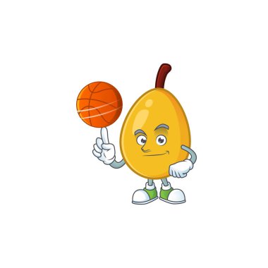 basketbol meyve loquat taze maskot karakter şekli ile