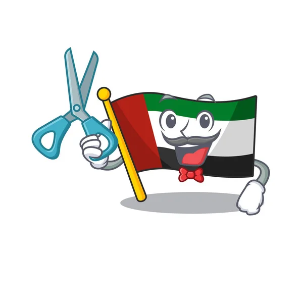 Barberare flagga Förenade Arabemiraten formad tecknad serie — Stock vektor