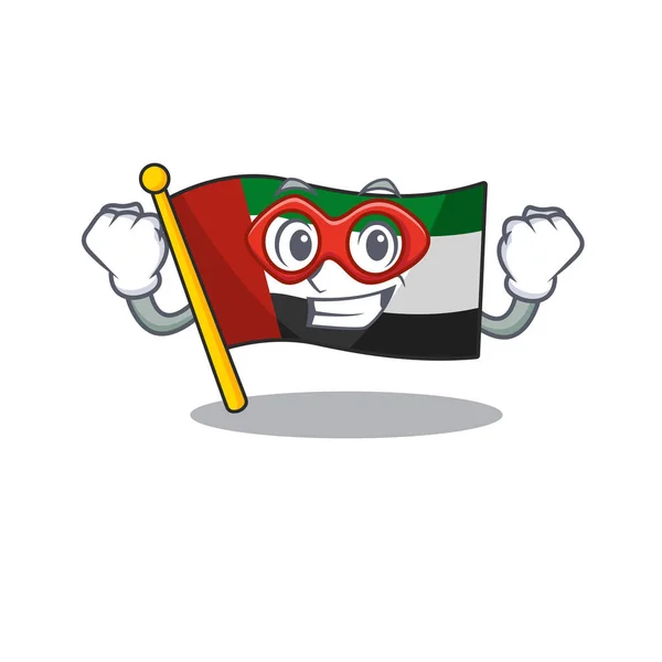 Super Hero Flag Förenade Arabemiraten isolerad tecknad — Stock vektor