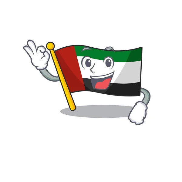 Okay flag united arab emirates isolated cartoon — Stock Vector