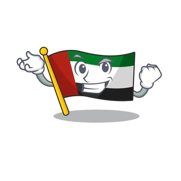 Lyckad flagga Förenade Arabemiraten isolerad tecknad — Stock vektor