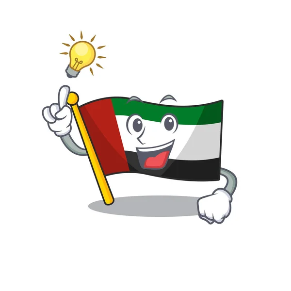 Tener una idea bandera árabe unida emiratos en carácter — Vector de stock