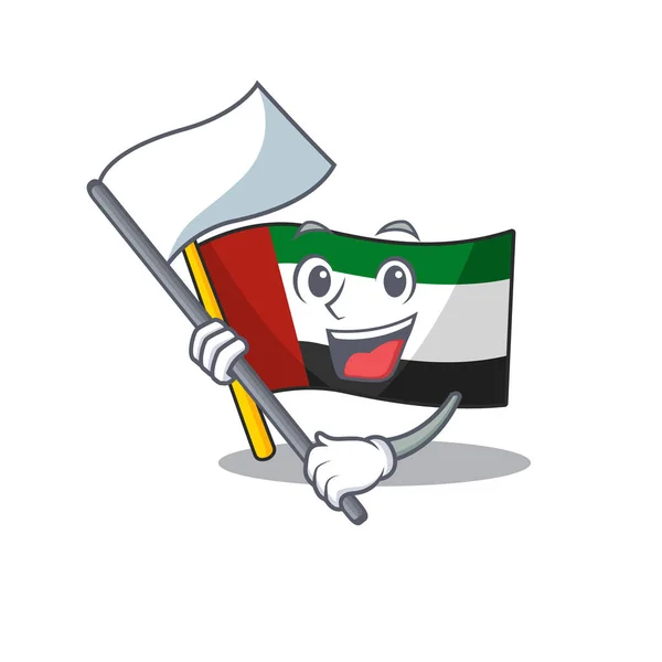 Med flagg flagga Förenade Arabemiraten i karaktär — Stock vektor