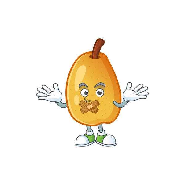Tyst doftande päron seriefigur med maskot — Stock vektor