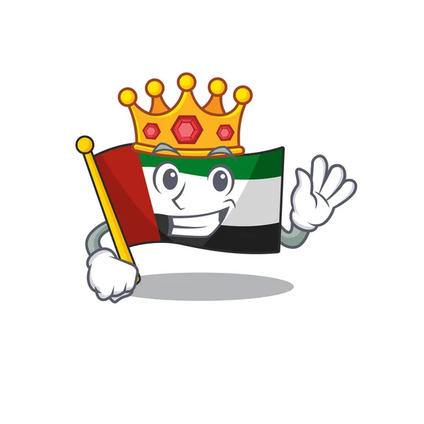 King flag united arab emirates in character — Stock Vector