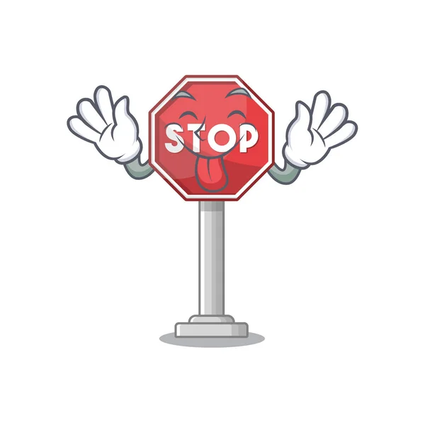 Language out sign stop isolated with the cartoon — стоковый вектор