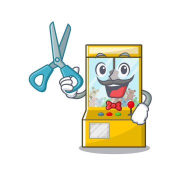 Berber vinç oyunu maskot ile izole