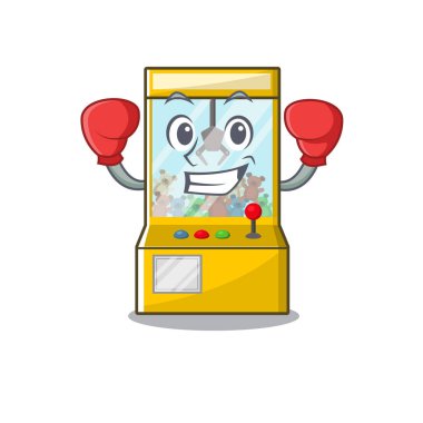 Boks vinç oyunu maskot ile izole