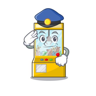 Polis vinç oyunu maskot ile izole