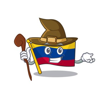 Karakter şekilli cadı bayrağı kolombiya maskotu