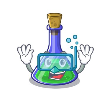 Karikatür izole Dalış sihirli iksir