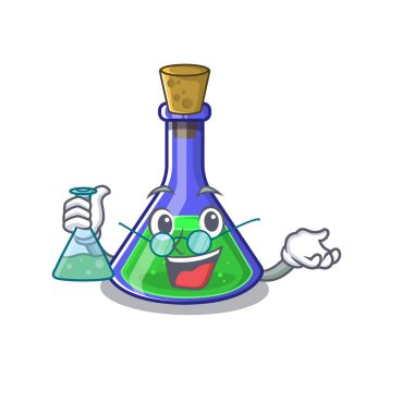 Profesör sihirli iksir karikatür izole