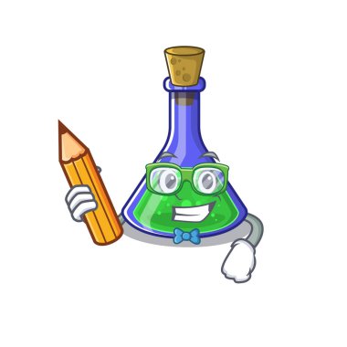 Öğrenci sihirli iksir karikatür izole