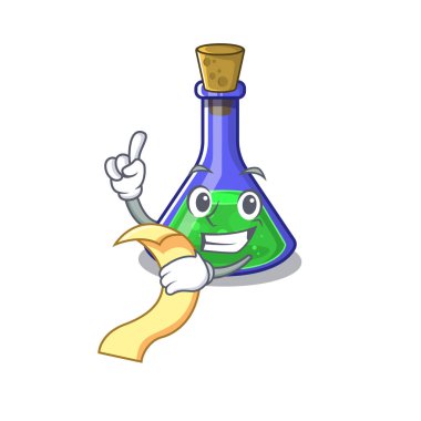 Karakter şeklinde menü sihirli iksir karikatür ile