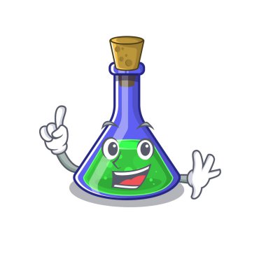 Karikatür masasında parmak sihirli iksir