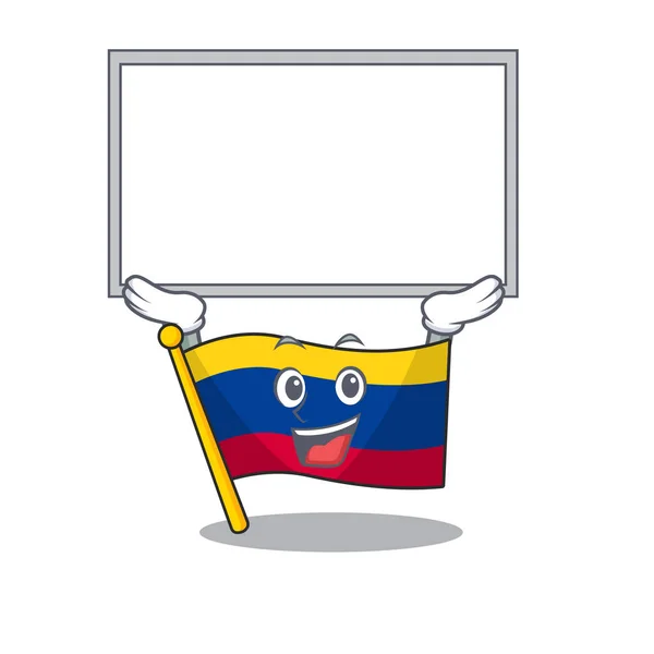 Up board bandera de Colombia guardada en armario de dibujos animados — Archivo Imágenes Vectoriales