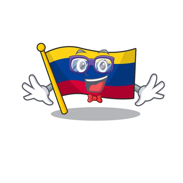 Geek bandera colombia aislado en la caricatura — Archivo Imágenes Vectoriales