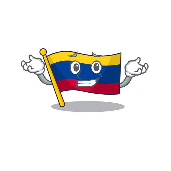 Grinning flagga Colombia isolerade i den tecknade — Stock vektor