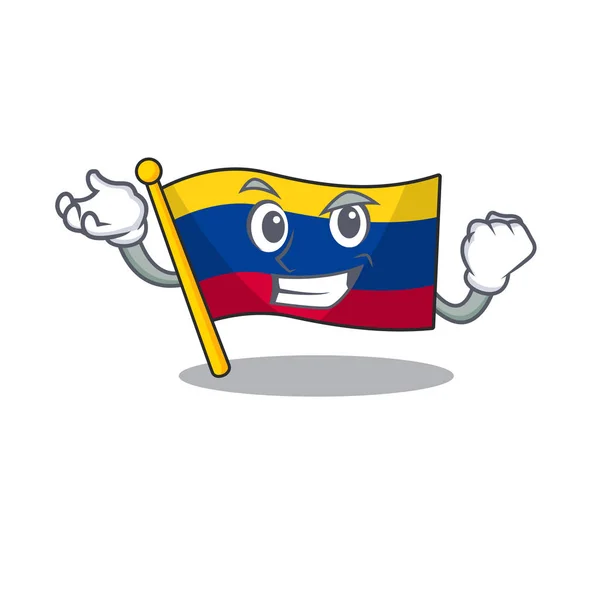 Exitosa bandera colombia aislada en la caricatura — Vector de stock