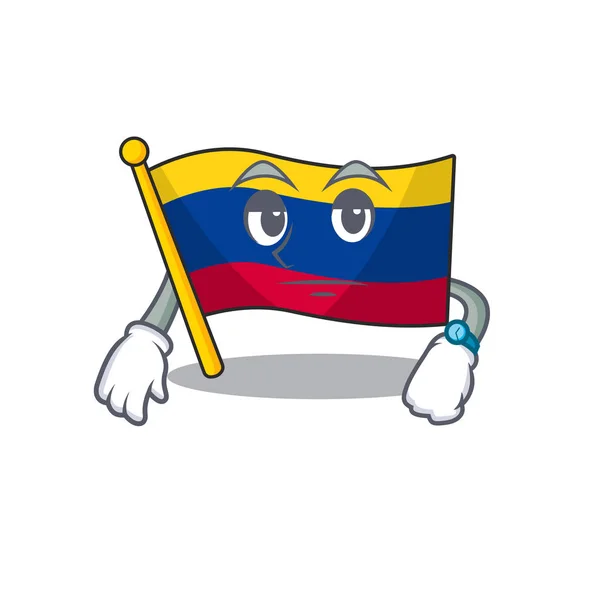 Esperando bandera de Colombia almacenada encima del cajón de la mascota — Vector de stock