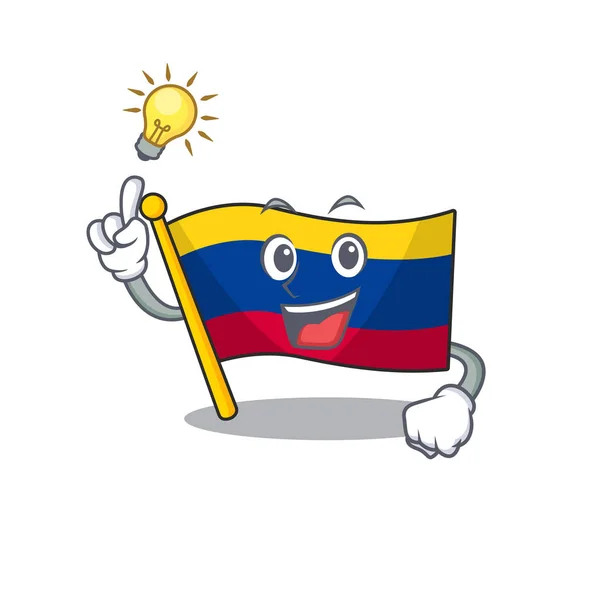 Have an idea colombia flag stored above mascot drawer — Stock Vector