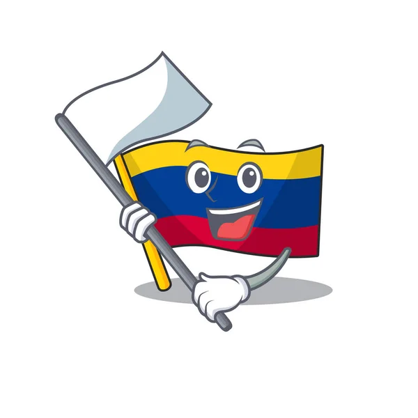 Con bandera colombia bandera almacenada encima del cajón de la mascota — Archivo Imágenes Vectoriales