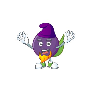 Beyaz arka planda Elf acai çilek karikatür