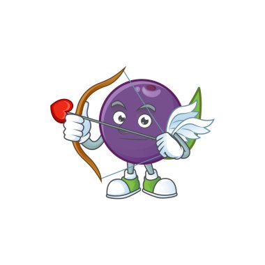 Beyaz arka plan cupid acai çilek karikatür