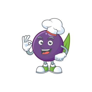 Sağlık için Chef acai çilek çizgi film karakteri