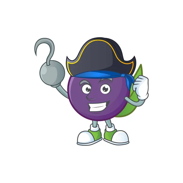 Pirate acai Berry dessin animé sur fond blanc — Image vectorielle