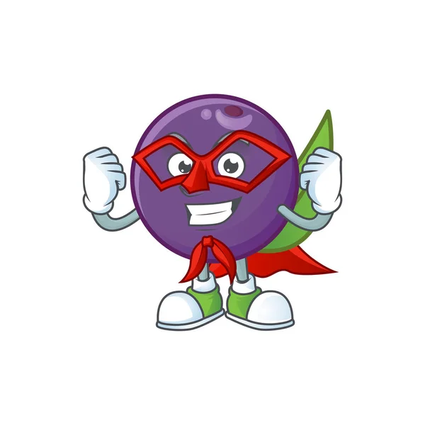 Super hero acai berries cartoon character for health — Stock Vector