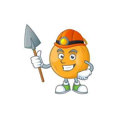 Karakter maskotu madenci olgun casaba kavun