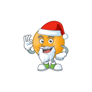 Beyaz arka planda Santa casaba kavun meyve karikatür