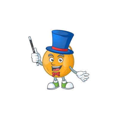 Beyaz arka plan sihirbaz casaba kavun meyve karikatür