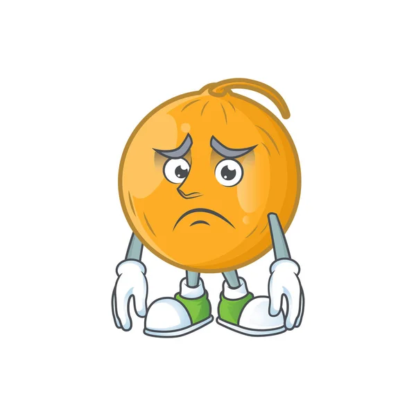 Angst vor reifer Casaba-Melone als Charaktermaskottchen — Stockvektor