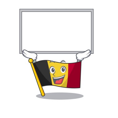 Up board bayrak belçika karakteri maskot şeklinde