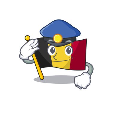 Polis bayrağı Belçika karakteri maskot şeklinde