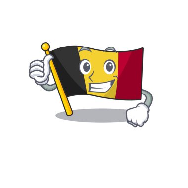 Maskot çekmecesinde katlanmış Belçika bayrağı kadar Thumbs