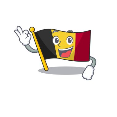 Tamam belçika bayrağı maskot çekmecesinde katlanmış