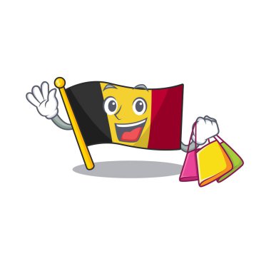 Alışveriş belçika bayrağı maskot çekmecesinde katlanmış
