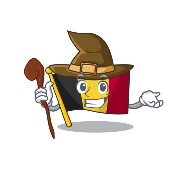 Cadı bayrağı Belçika karikatür ile izole