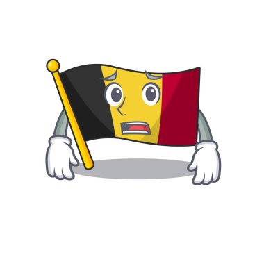 Korkulu bayrak belçika karikatür ile izole