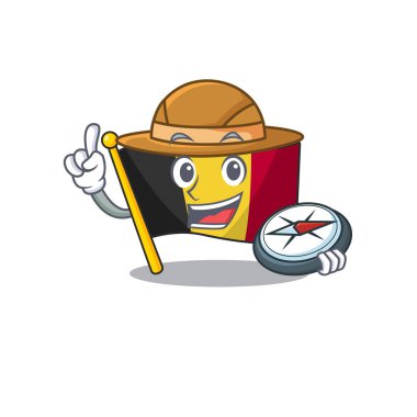 Explorer bayrağı belçika karikatür ile izole