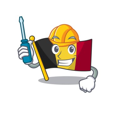 Otomotiv belçika bayrağı karakter direğine çekildi