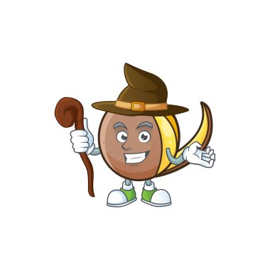 Karikatür maskotu Cadı sevimli bambangan meyve