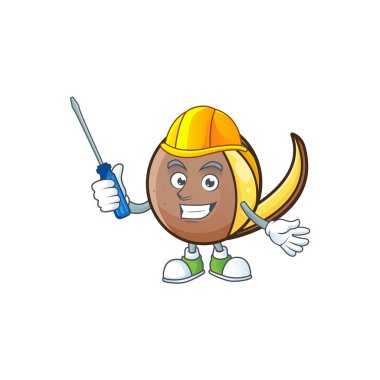 Konsept çizgi film karakteri ile Otomotiv bambangan meyve