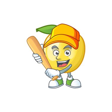 Çizgi film karakter tarzı ile beyzbol altın elma oynamak