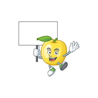 Çizgi film karakter tarzı ile tahta altın elma getir