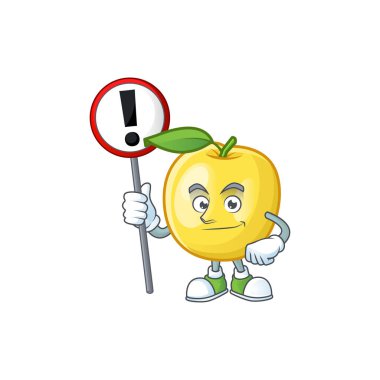 Çizgi film karakter tarzı ile işareti altın elma ile